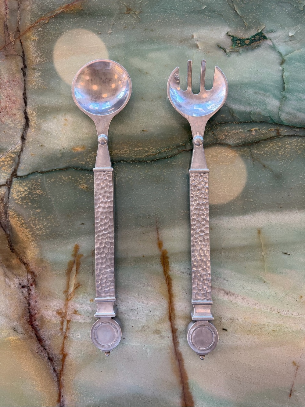 Southern Living at Home Conroy Salad Servers 13 Inch Hammered Metal